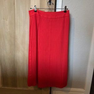 Red Pleated Skirt - Midi - Size 4 - J Crew